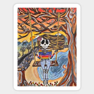 Lively Bones Tree Swing Sticker